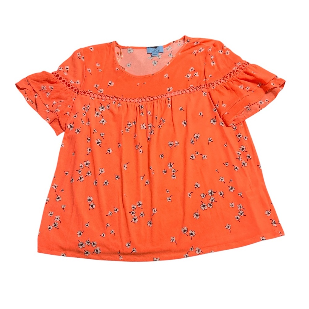 Nordstrom CeCe Orange Blouse size L. Like new condition.
